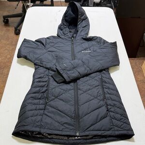 Columbia Black Quilted Hooded Coat